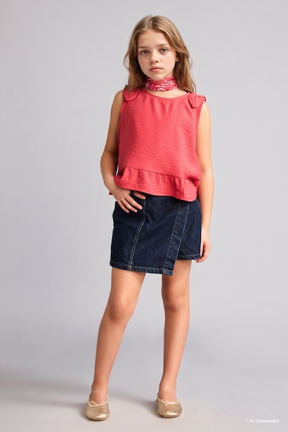 Girl Short Sleeve Blouse