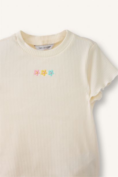 Baby Girl 2 piece Regular Fit Crew Neck Printed T-shirt and Shorts Set
