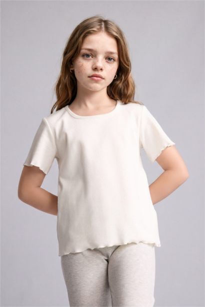 Girl Regular Fit Ribbed 2 Piece Pyjamas Set