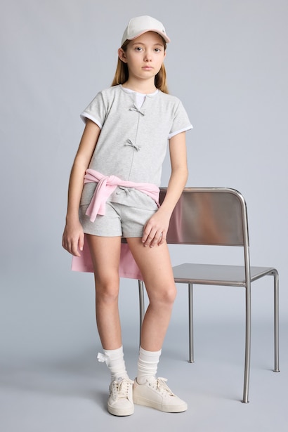 Regular Fıt Pamuklu 2'li Pijama Takımı Kız Çocuk