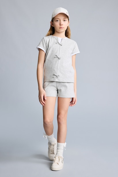 Regular Fıt Pamuklu 2'li Pijama Takımı Kız Çocuk