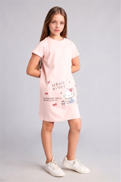 Hello Kitty Lisanslı Kısa Kollu Gecelik Kız Çocuk