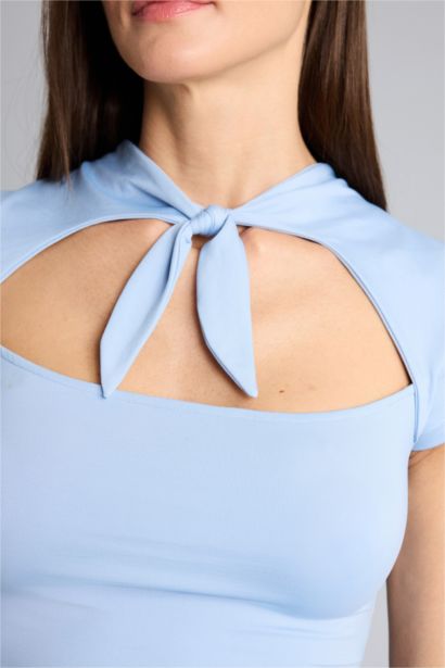 Afra x Defacto Fitted Lace up Blouse