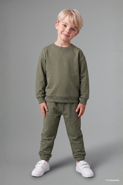 2 piece Regular Fit Crew Neck Set