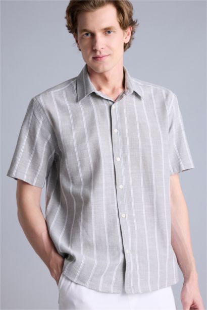 Regular Fıt Polo Yaka Pamuklu Kısa Kollu Gömlek