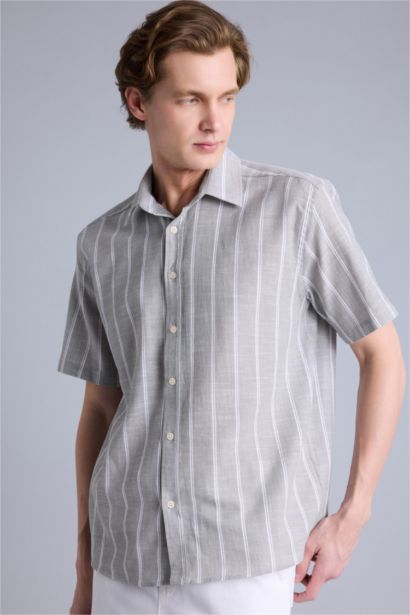 Regular Fıt Polo Yaka Pamuklu Kısa Kollu Gömlek