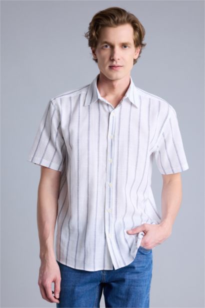 Regular Fıt Polo Yaka Pamuklu Kısa Kollu Gömlek