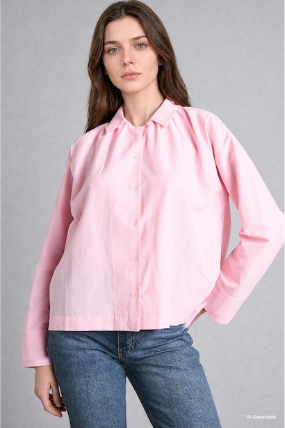Regular Fit Uzun Kollu Poplin Tunik