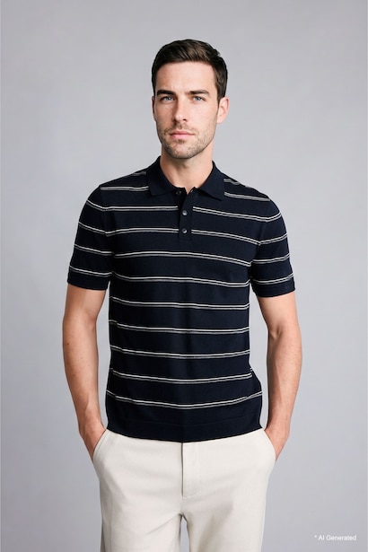 Standard Fit Polo Collar Short Sleeve Polo T-Shirt
