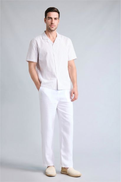 Regular Fit Polo Neck Cotton Shirt