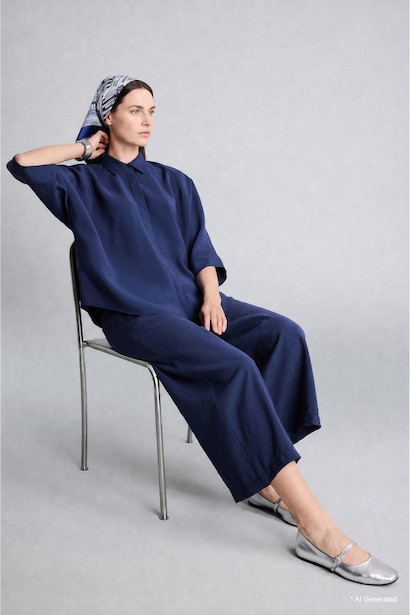 Regular Fit Wide Leg Modal Trousers