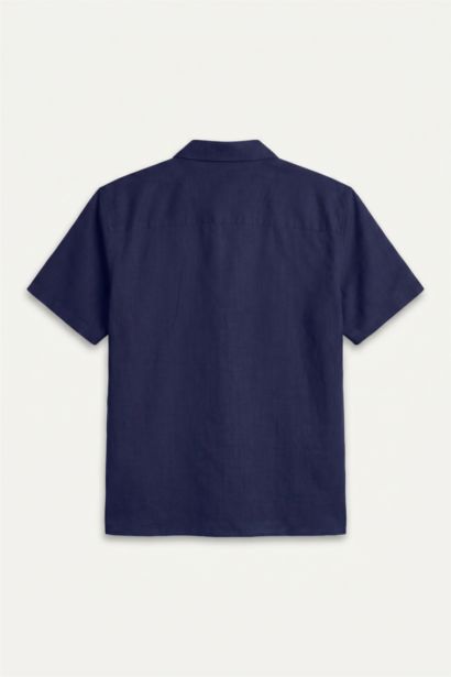 Regular Fit Kısa Kollu Keten Gömlek