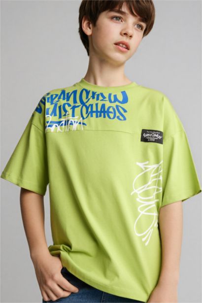 Regular Fıt Baskılı Kısa Tişört 