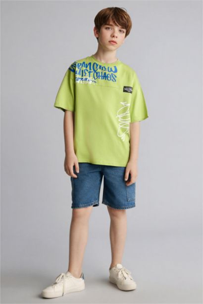 Regular Fıt Baskılı Kısa Tişört 