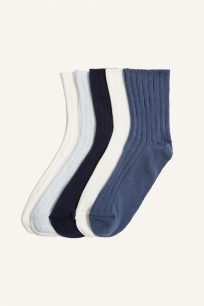 5'li Pamuklu Uzun Çorap Kız Çocuk