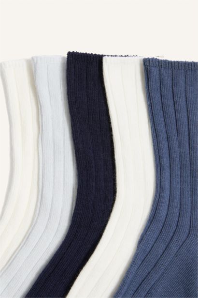 5'li Pamuklu Uzun Çorap Kız Çocuk