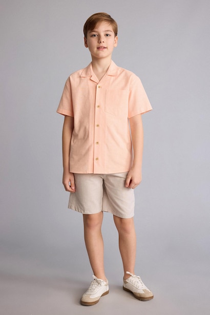 Chemise popeline à manches courtes Coupe régulière pour garçon