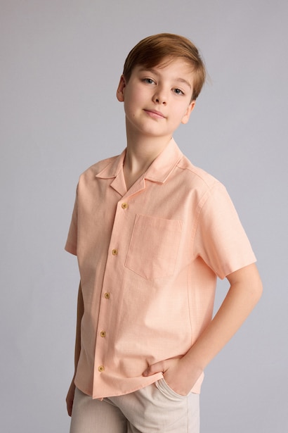 Chemise popeline à manches courtes Coupe régulière pour garçon