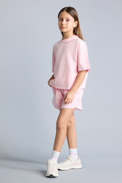 Girl Regular Fit T-Shirt Shorts 2 piece Set