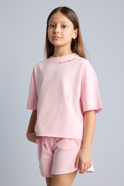 Girl Regular Fit T-Shirt Shorts 2 piece Set