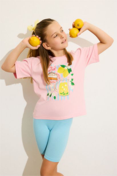 Girl Regular Fit Printed T-shirt Leggings Set