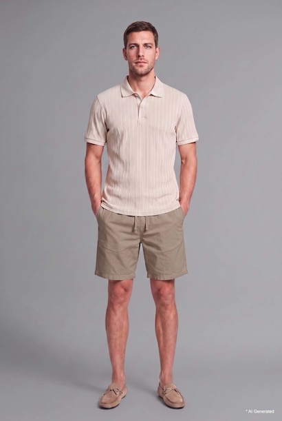 Relaxed Fit Beige Ultra Soft Bermuda Shorts