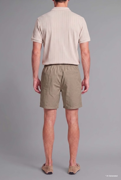 Relaxed Fit Beige Ultra Soft Bermuda Shorts