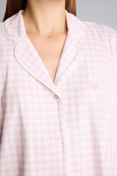 Kısa Kollu Pötikareli Pijama Takım