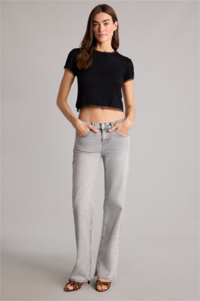 Slım Fıt Basıc Fitilli Kaşkorse Tişört