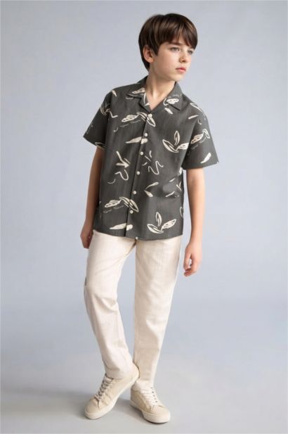 Regular Fit Düz paça Pamuklu Pantolon Erkek Çocuk