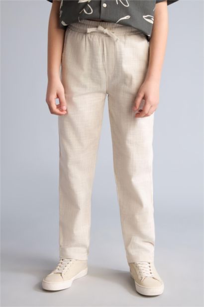 Regular Fit Düz paça Pamuklu Pantolon Erkek Çocuk