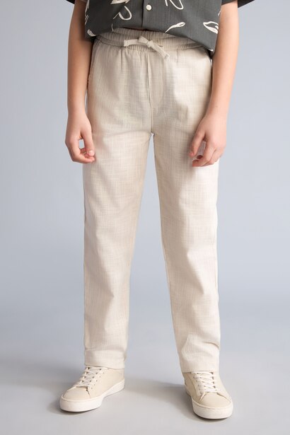 Boy Regular Fit Straight Leg Cotton Trousers