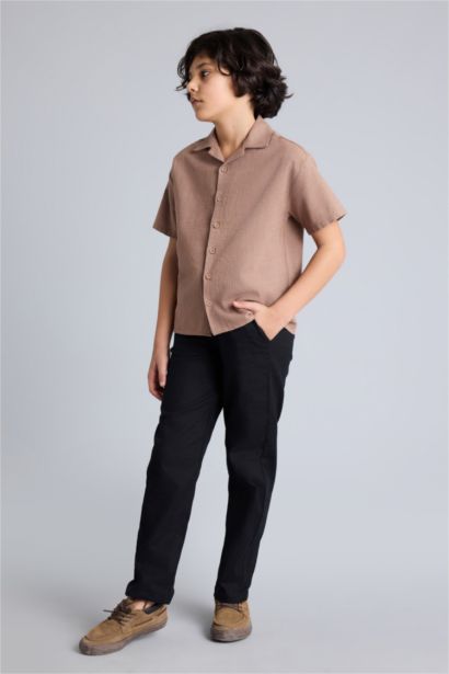 Regular Fıt Düz Paça Pamuklu Pantolon