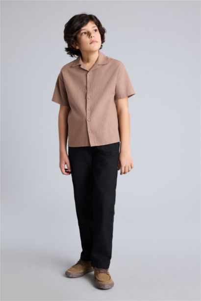 Regular Fıt Düz Paça Pamuklu Pantolon