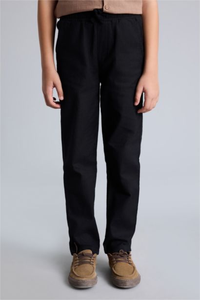 Regular Fıt Düz Paça Pamuklu Pantolon