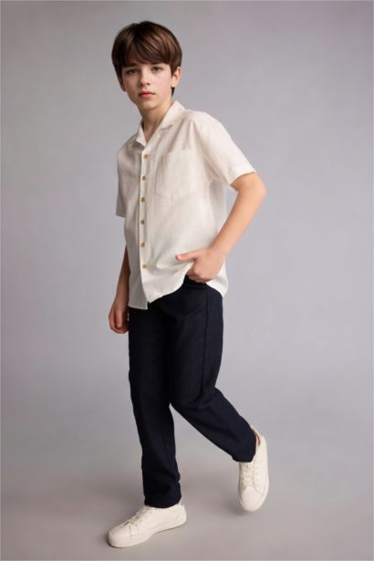 Regular Fit Düz paça Pamuklu Pantolon Erkek Çocuk