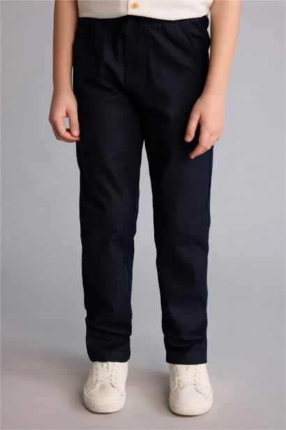 Regular Fit Düz paça Pamuklu Pantolon Erkek Çocuk