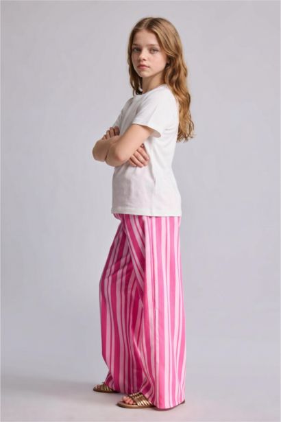 Girl Striped Wide Leg Trousers