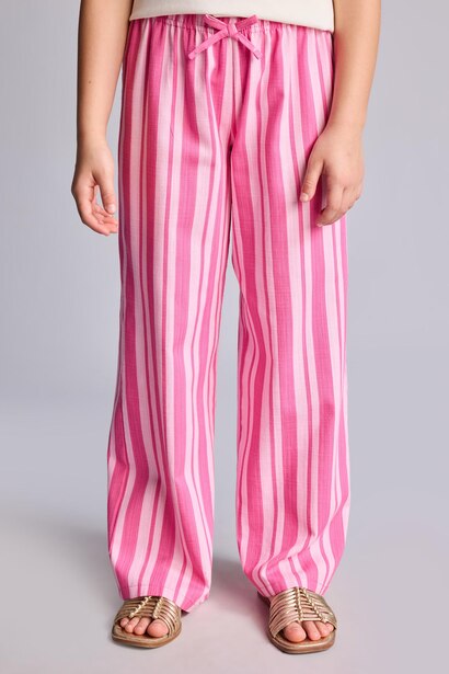 Pantalon rayé à jambes larges pour fille