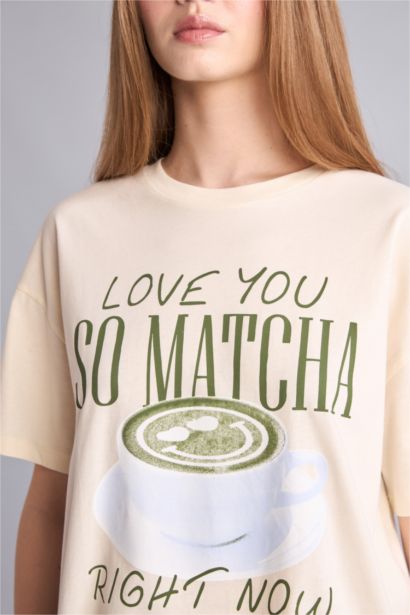 Baskılı Oversize Kız Çocuk Tişört