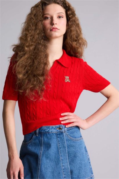 Slim Fit Ayıcıklı Kazak