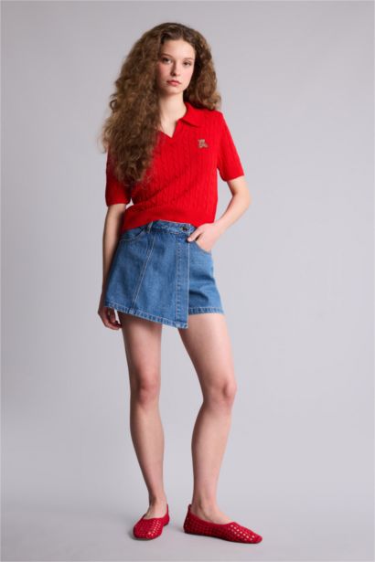 Slim Fit Ayıcıklı Kazak