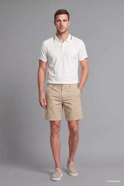Regular Fit Beige Shorts