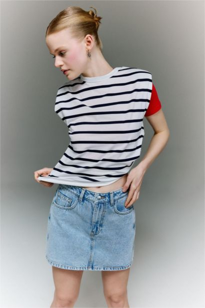 تيشيرت نص ردن قصة مريحة وياخة مستديرة