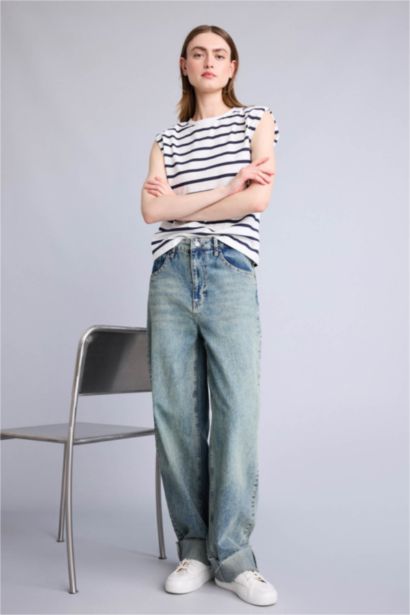 Relaxed Fit Kısa kollu Slogan baskılı Tişört