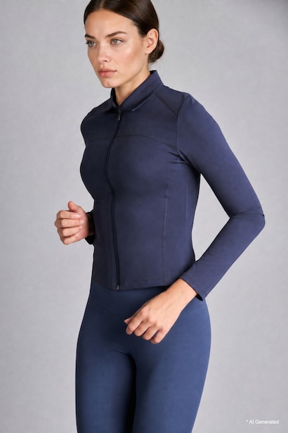 Slim Fit Zip-Up Sports Cardigan