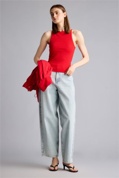 Slım Fıt Basıc Kayık Yaka Fitilli Kaşkorse Atlet