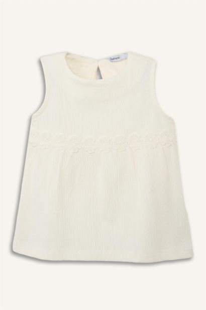 Baby Girl Crinkle Fabric Tank Top