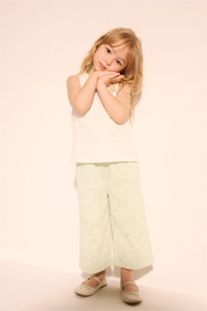 Paperbag Fit Floral Normal Waist Trousers