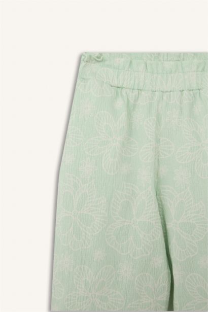 Krinkıl Çiçek desenli Pantolon Kız Bebek